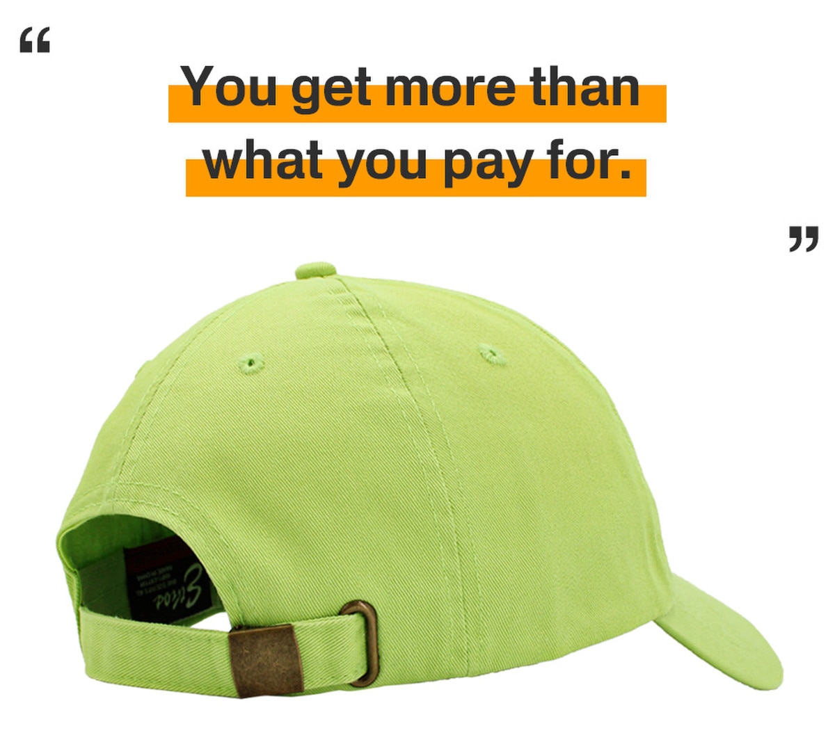 Spring Green Low Profile Baseball Caps Back View